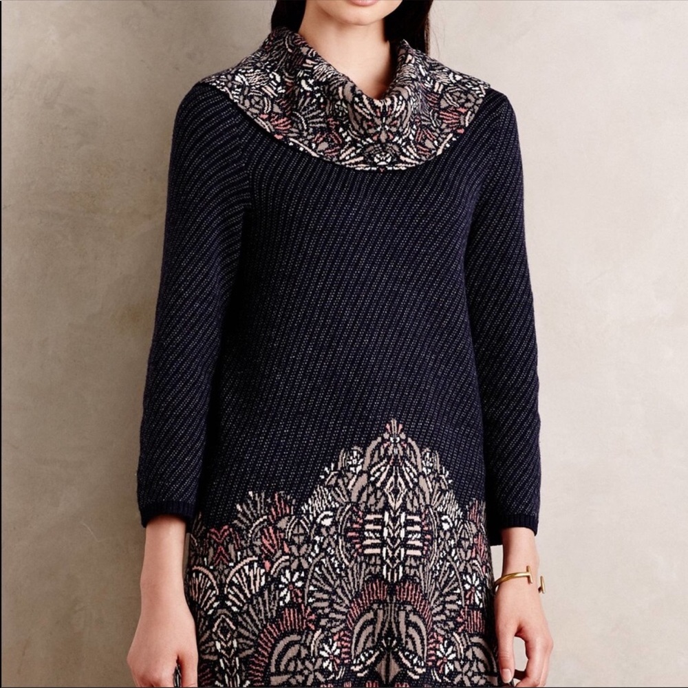 Anthropologie Imperial Garden Tunic Sweater
